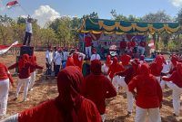 Foto:Meriah senam massal di desa pagarbatu