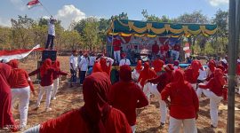 Foto:Meriah senam massal di desa pagarbatu