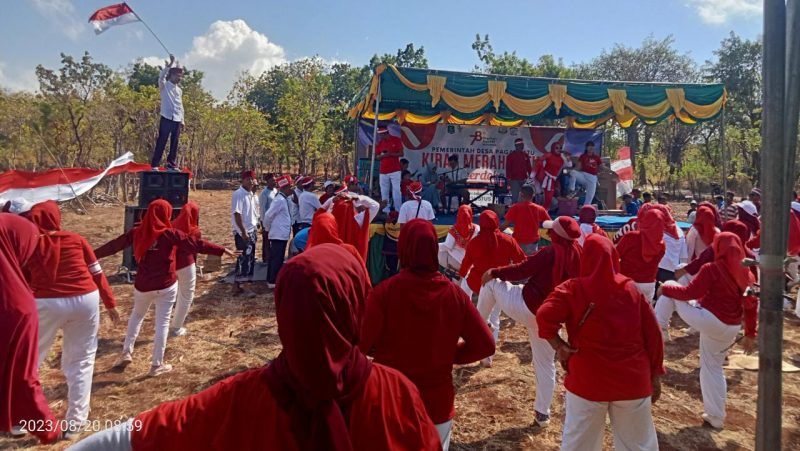 Foto:Meriah senam massal di desa pagarbatu