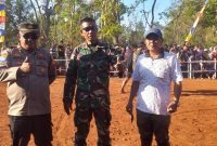 Foto:Kades Langsar bersama Danramil dan Kapolsek Saronggi