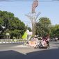 Tampilan Tugu viral di tengah kota Sumenep. Tugu keris ini menelan anggaran Rp.199 juta dan dinilai menghambur-hamburkan anggaran APBD Sumenep. (SJ photo)