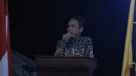 Ketua STKIP PGRI Sumenep, Asmoni, saat menghadiri Pekan Seni Madura (PSM) Sanggar Lentera