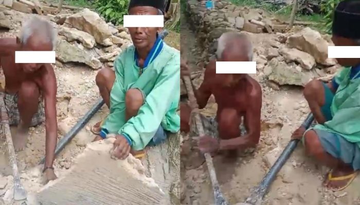 Viral! 2 Orang Lansia di Sumenep, Asyik Bongkar Jalan Paving Diduga Beda Pilihan Antara FINAL dan FAHAM