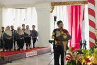 SAMBUTAN : Kepala DKPP Sumenep, Chainur Rasyid, saat mengenalkan Aplikasi Silangtani Sumenep (SandiGT - Seputar Jatim)