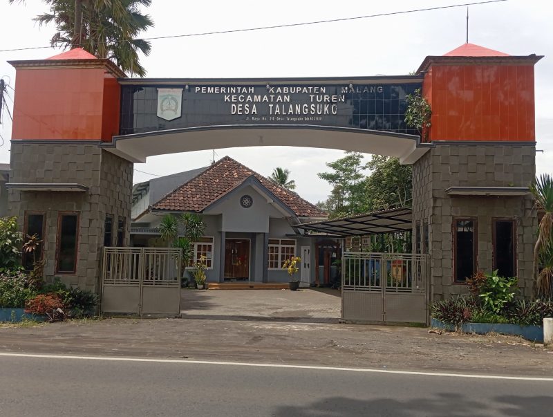 GERBANG: Kantor Pemerintah Desa Talangsuko, Kecamatan Turen, Kabupaten Malang, Jawa Timur