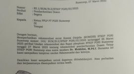 TERLAMPIR: Surat pemecatan terhadap oknum dosen STKIP PGRI Sumenep yang terlibat kasus asusila (Doc. Istimewa)