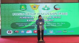 MERESMIKAN: Wakil Bupati Sumenep, Imam Hasyim, saat membuka Focus Group Discussion (FGD) di Pendopo Agung Keraton Sumenep (Mufti Che -Seputar Jatim)