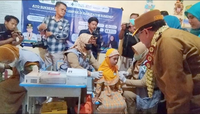 Puskesmas Pamolokan Gelar Vaksinasi Campak di PAUD HI Rumah Pintar Sumenep