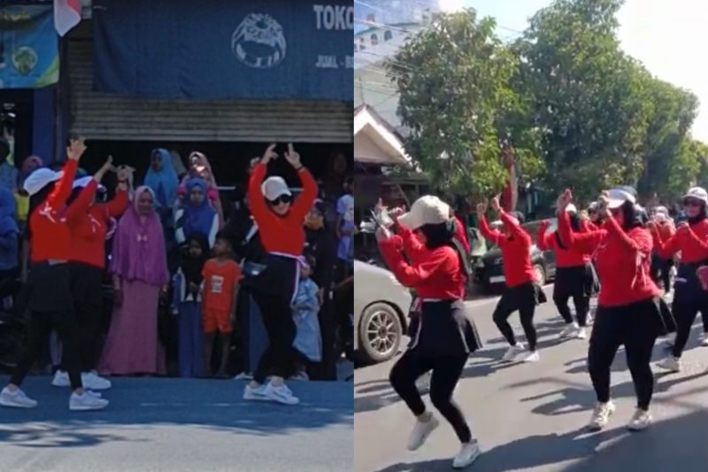 BERGOYANG: Sejumlah perempuan yang sedang asyik joget Sound Horeg saat Karnaval Agustusan di Kecamatan Pragaan Sumenep (SC: Video Viral)