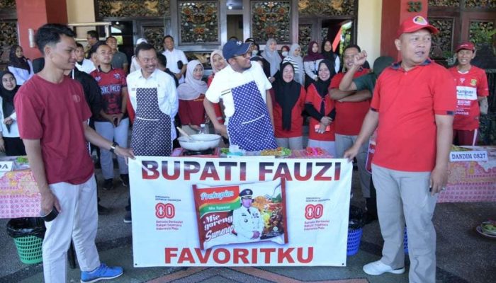 Ikut Lomba Masak Mie Goreng, Bupati Sumenep: Ini Simbol Kebersamaan HUT RI Ke 80