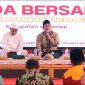 KHDIMAT: Wakil Bupati Sumenep Imam Hasyim, saat memberikan sambutan dalam kegiwtab doa bersama meminta keselamatan (Doc. Seputar Jatim)