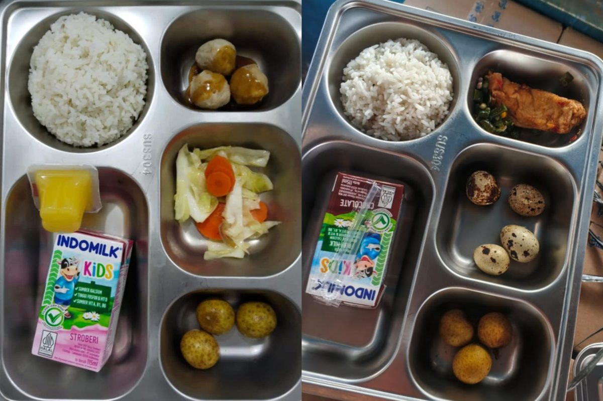 MAKANAN: Menu MBG yang diterima siswa yanc diduga tidak memenuhi gizi seimbang (Foto Istimewa)