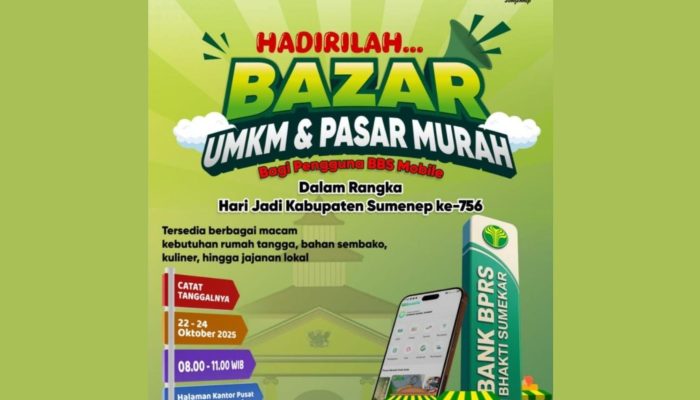 Peringati Hari Jadi Sumenep ke 756, BPRS Bhakti Sumekar Buka Bazar UMKM dan Pasar Murah