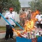 DIBAKAR: Pemusnahan 28 Ribu Rokok Ilegal di Sumenep (Doc. Seputar Jatim)