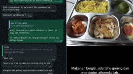 SCREENSHOT: Percakapan WhatsApp Dapur MBG dan jurnalis saat dikonfirmasi, dan menu mbg yang diduga tidak layak (Doc. Seputar Jatim)