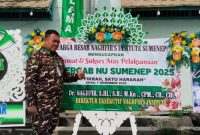 SEMANGAT: Anggota Banser saat mengawal jalannya Konfercan NU Sumenep 2025 (Doc. Seputar Jatim)