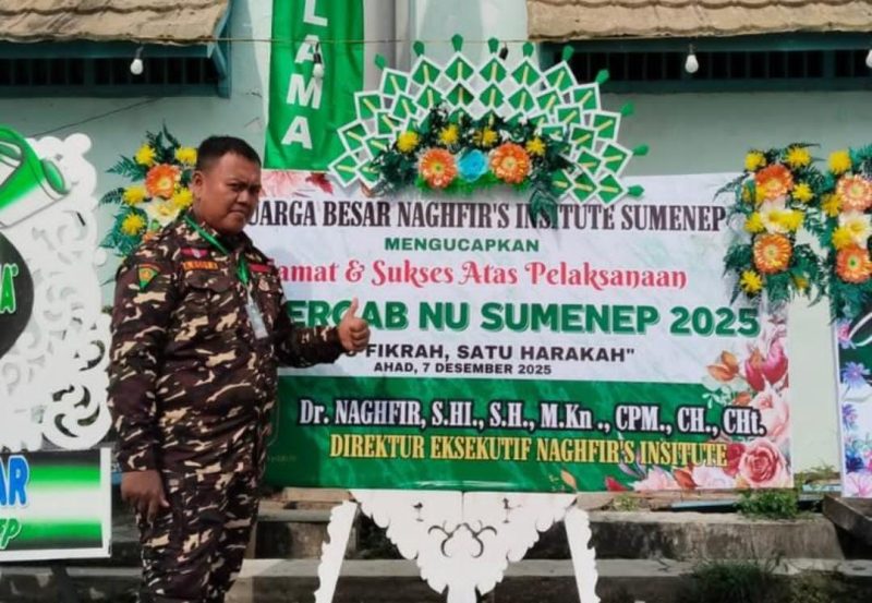 SEMANGAT: Anggota Banser saat mengawal jalannya Konfercan NU Sumenep 2025 (Doc. Seputar Jatim)