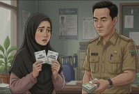 ILUSTRASI: Penerima KIP JAWARA di Sumenep saat diminta lomisi oleh petugas (Doc. Seputar Jatim)