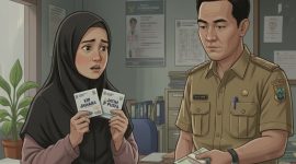 ILUSTRASI: Penerima KIP JAWARA di Sumenep saat diminta lomisi oleh petugas (Doc. Seputar Jatim)