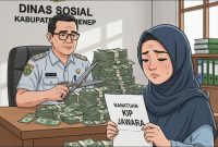 ILUSTRASI: Petugas memotong bantuan KIP JAWARA (Doc. Seputar Jatim)