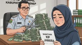 ILUSTRASI: Petugas memotong bantuan KIP JAWARA (Doc. Seputar Jatim)