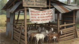 ILUSTRASI: Kondisi kandang ternak kambing milik BUMDes Meddelan. Dari anggaran Dana Desa yang diduga mencapai ratusan juta rupiah, di lokasi hanya ditemukan 16 ekor kambing (Doc. Seputar Jatim)