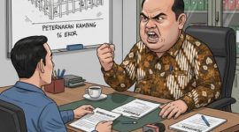 ILUSTRASI: Kepala Desa Meddelan marah saat ditanya soal Bumdes Meddelan terkait perternakan kambing yang hanya 16 ekor (Doc. Seputar Jatim)