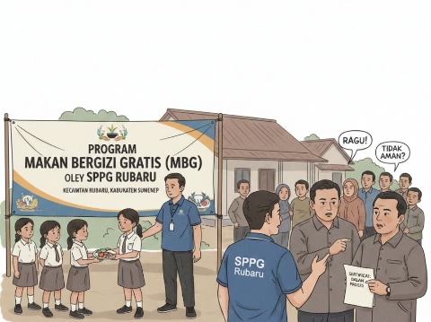 ILUSTRASI: SPPG Rubaru menyebut status sertifikat MBG “dalam proses” hingga menuai sorotan dan memicu keraguan publik (Doc. Seputar Jatim)