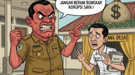 ILUSTRASI: Kepala Desa Meddelan mengamuk, lalu mengancam Ketua BUMDes dilaporkan karena dirinya korupsi (Doc. Seputar Jatim)