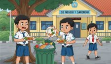 ILUSTRASI: Beberapa siswa membuang menu MBG karena tidak enak (Doc. Seputar Jatim)