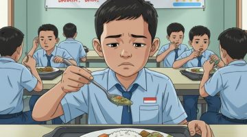ILUSTRASI: Menu MBG basi yang hampir dikonsumsi oleh siswa di sekolah (Doc. Seputar Jatim)