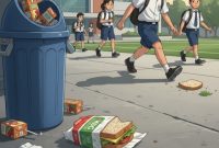 ILUSTRASI: Menu MBG berupa roti dibuang siswa di sekolah (Doc. Seputar Jatim)