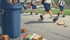 ILUSTRASI: Menu MBG berupa roti dibuang siswa di sekolah (Doc. Seputar Jatim)