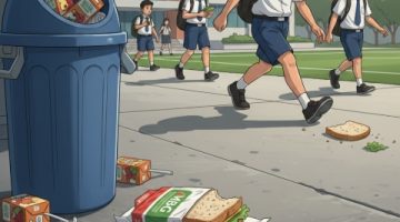 ILUSTRASI: Menu MBG berupa roti dibuang siswa di sekolah (Doc. Seputar Jatim)