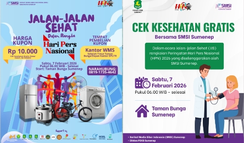FLAYER: SMSI Sumenep akan menggelar JJS dan cek lesehatan gratis (Doc. Seputar Jatim)