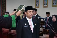 DILANTIK: Agus Dwi Saputra, saat diambil sumpah jabatan menjadi Sekda Sumenep (Instgaram @prokopim_sumenep)