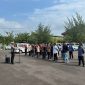 BERBARIS: Satlantas Polres Sumenep, saat nekali sopir Ambulans Safety Driving selama Operasi Keselamatan Semeru 2026 (Humas Polres Sumenep)