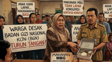 ILUSTRASI: Warga marah saat tau MBG yang dibagikan SPPG Lenteng Barat diduga busuk (Doc. Seputar Jatim)