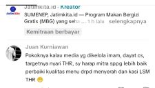 MEDSOS: Akun TikTok Juan Kurniawan saat memberikan komentar pada akun TikTok jatimkita.id (SC TikTok)