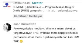 MEDSOS: Akun TikTok Juan Kurniawan saat memberikan komentar pada akun TikTok jatimkita.id (SC TikTok)
