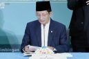 KONPERS: Menteri Agama RI, Nasaruddin Umar, saat menyampaikan hasil sidang isbat penetapan 1 Syawal 1447 Hijriah di Kantor Kementerian Agama RI, Jakarta (Doc. Seputar Jatim)