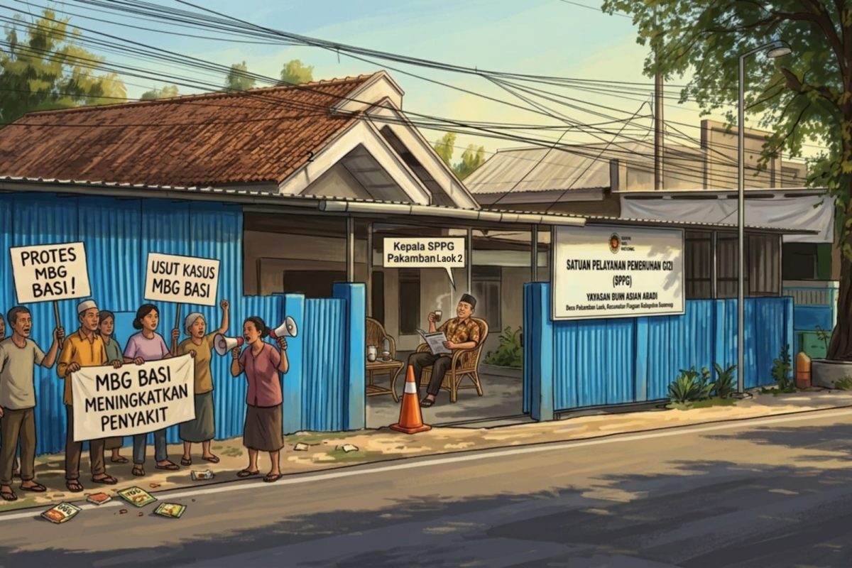 ILUSTRASI: Kepala SPPG Pakamban Laok 2 bungkam dan santai di tengah kisruh MBG basi di Pragaan (Doc. Seputar Jatim)