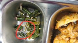 SAYUR: Menu MBG berulat pada kacang panjang yang didistribusikan oleh SPPG Pakamban Laok 2 (Doc. Seputar Jatim)