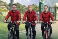 ILUSTRASI: BPRS Bhakti Sumekar mendukung gerakan hemat BBM di Sumenep dengan bersepeda (Foto Instagram BRPS)