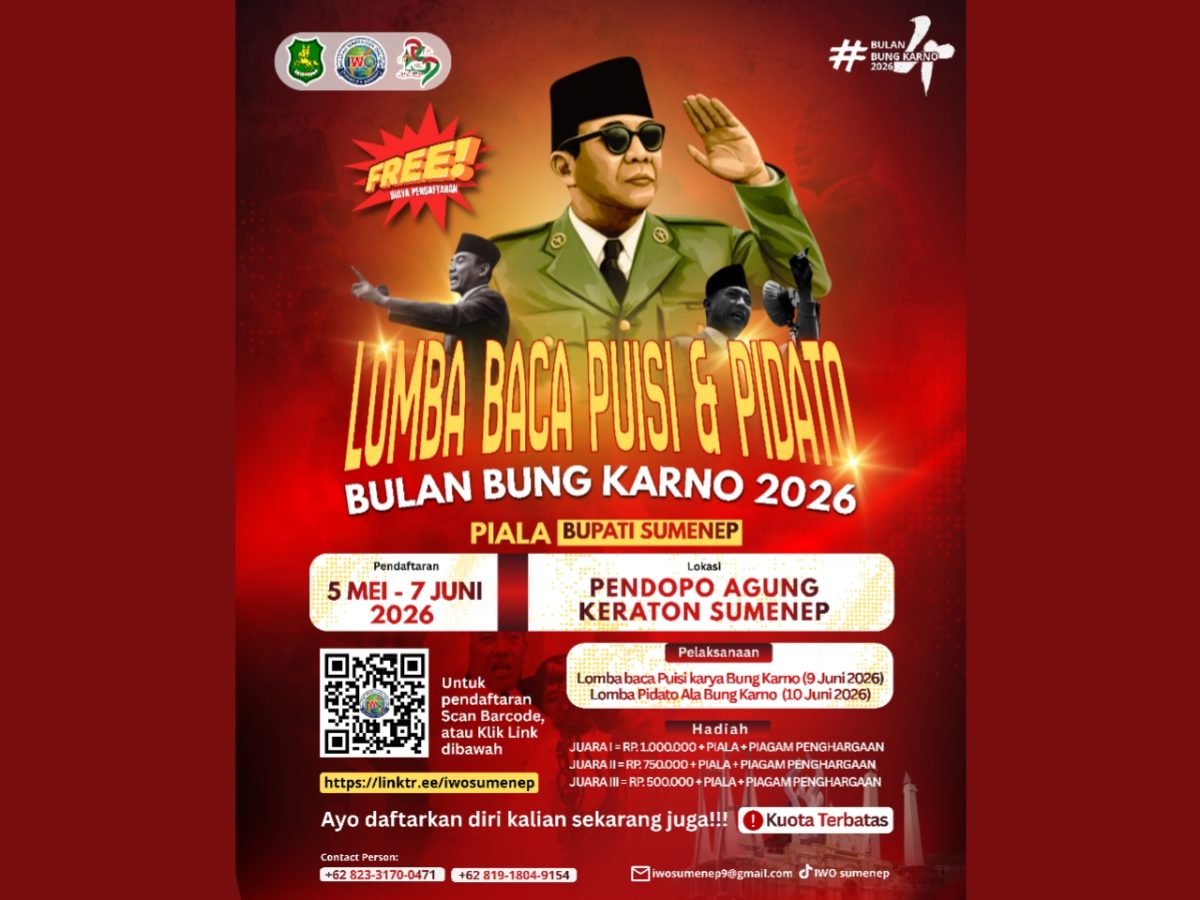 Flayer lomba baca puisi dan pidato Bung Karno 2026 (Doc. Seputar Jatim)