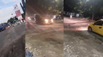 GELAP: Proyek Jembatan di depan SPBU Pakandangan, minim pengaman dan penerangan hingga kerap pengendara alami kecelakaan (Foto Istimewa)
