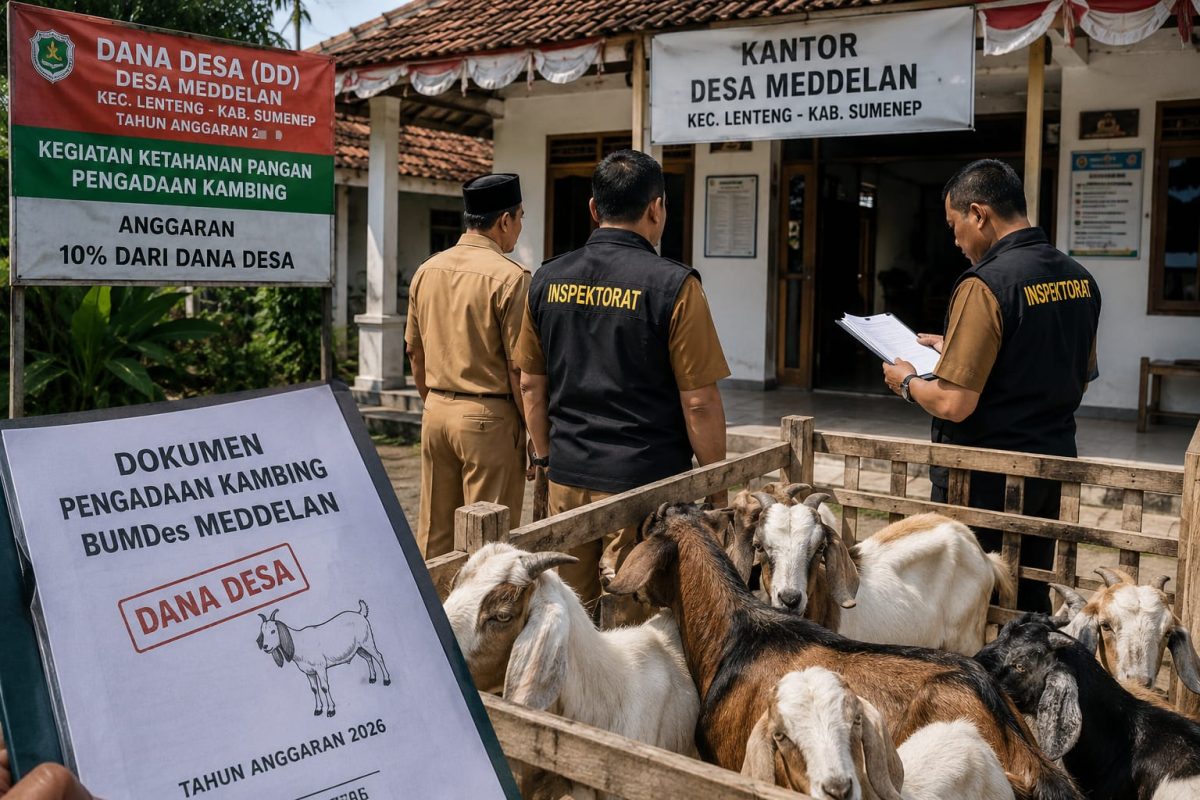 ILUSTRASI: Tim auditor Inspektorat melakukan pemeriksaan terkait dugaan penyimpangan pengadaan kambing yang bersumber dari Dana Desa (DD) di Desa Meddelan, Kecamatan Lenteng, Kabupaten Sumenep (Doc. Seputar Jatim)