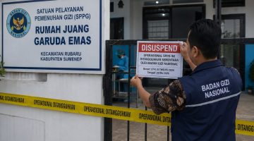 ILUSTRASI: Penghentian sementara operasional SPPG Rumah Juang Garuda Emas, Kecamatan Rubaru, oleh BGN menyusul hasil evaluasi fasilitas dan standar teknis program MBG (Doc. Seputar Jatim)
