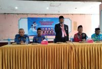 TEGAS: Kepala Disdik Sumenep, Moh Iksan, saat memberikan sambutan dalam kegiatan pelatihan karya ilmiah (Doc. Seputar Jatim)
