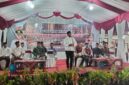 SAMBUTAN: Bupati Sumenep, Achmad Fauzi Wongsojudo, saat menyambut kepulangan jamaah haji asal Kabupaten Sumenep di GOR A. Yani (Doc. Seputar Jatim)